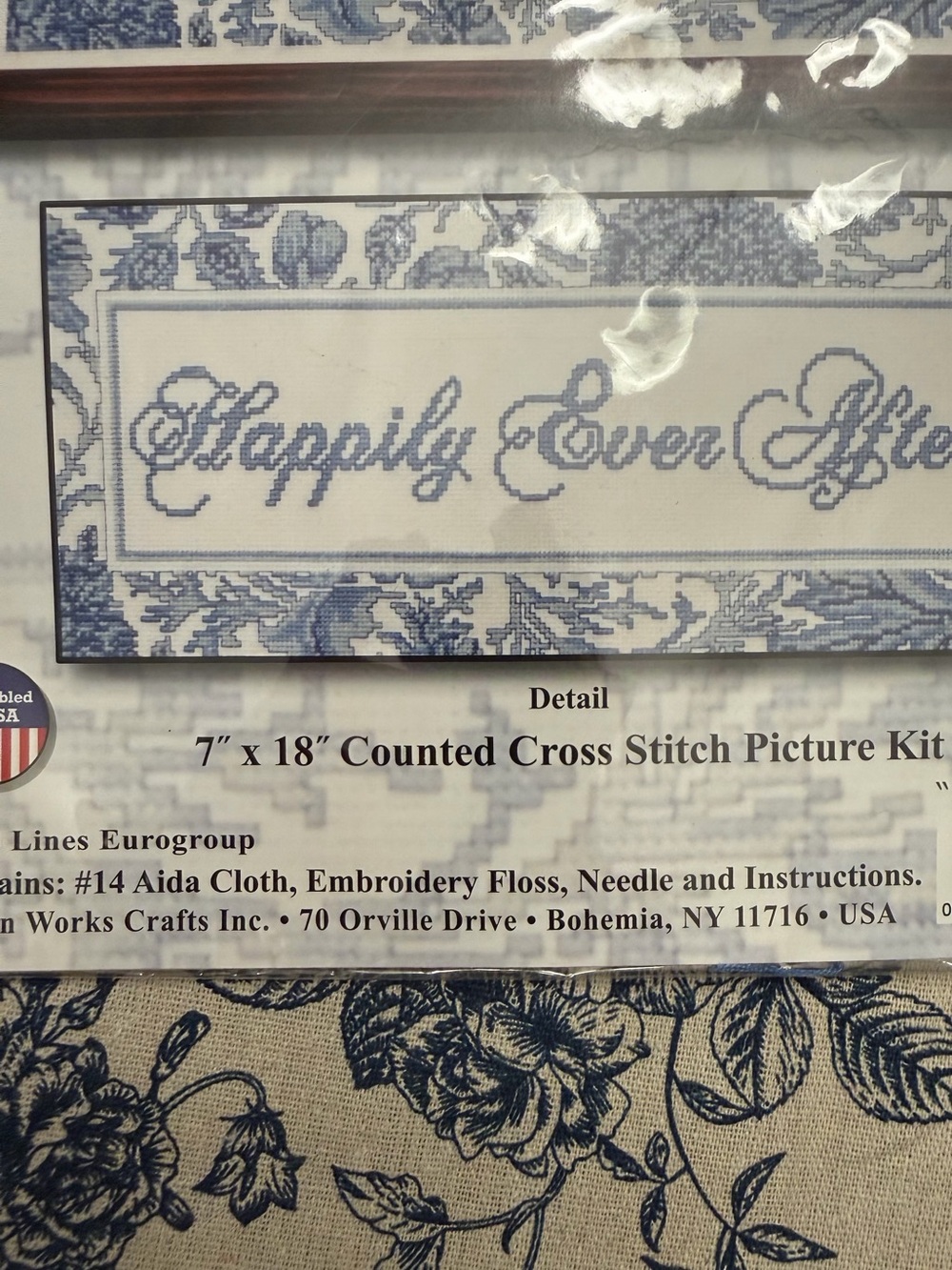 RARE FIND Happily Ever After Cross Stitch Kit Blue Floral Wedding Gift Fantasy - Picture 6 of 6